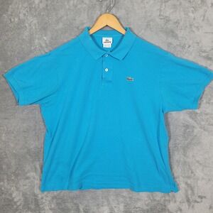 Lacoste Mens Bright Blue Cotton Short Sleeve Polo Shirt Size 7 XXL Short